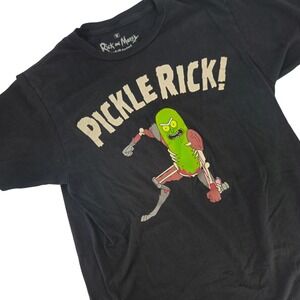 Rick and Morty Pickle Rick Black Graphic T-Shirt Adult Swim Ripple Junction M
